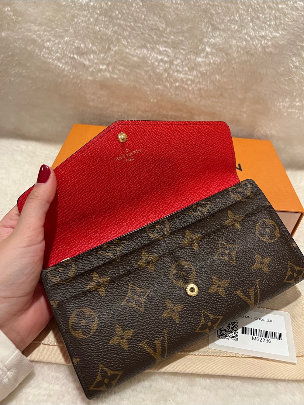 Louis Vuitton Monogram Continental Wallet with Red Interior